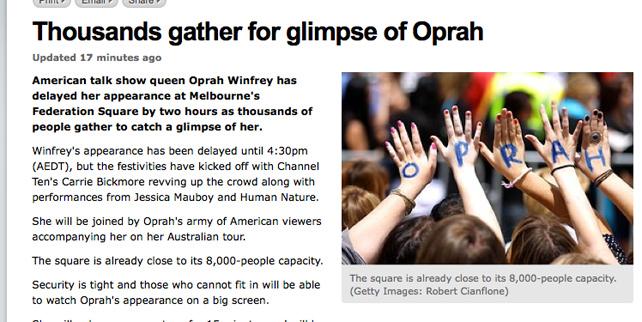 Oprah Draws Bigger Crowd Than Wikileaks Rally