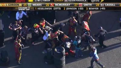 Road Rage On Steroids As NASCAR Pit Brawl Breaks Out