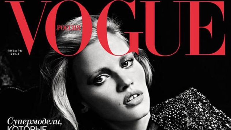 Lara Stone Is Smoking On January Cover Of Russian Vogue