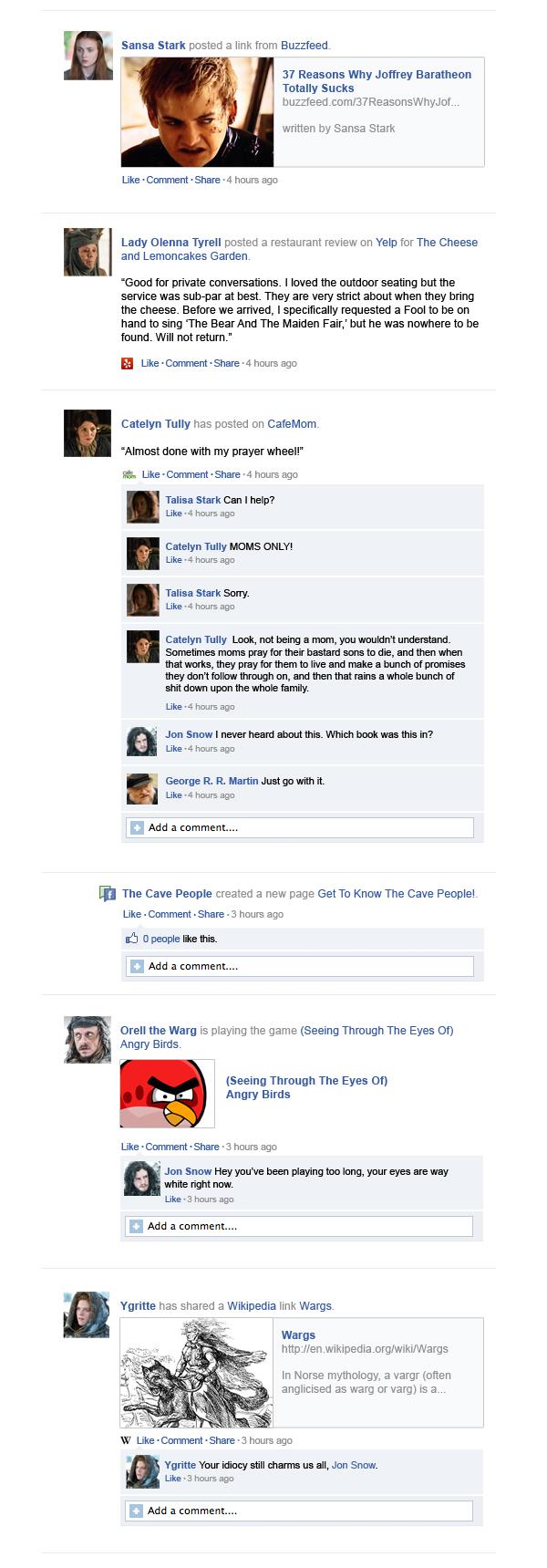 Game Of Thrones - The Hilarious Facebook Recap