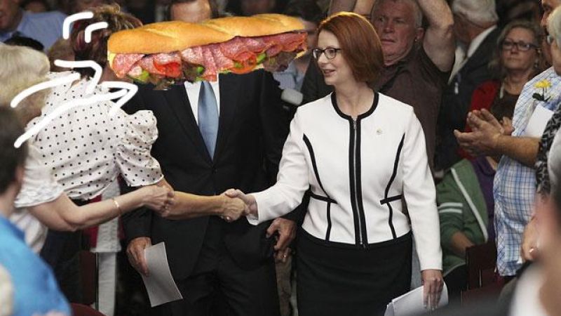 Wasteful School Boy Hurls Sandwich At Julia Gillard