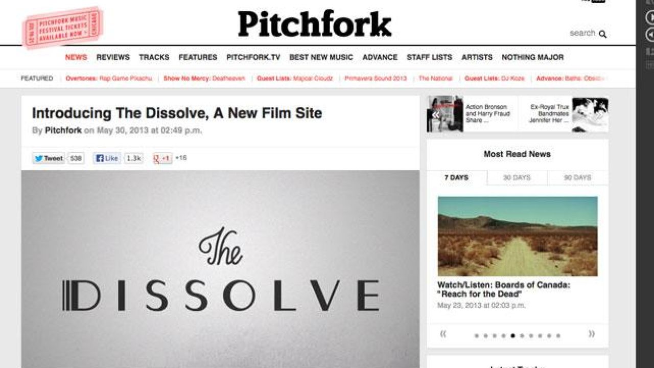 Pitckfork Adds Film Site To Indie Media Empire