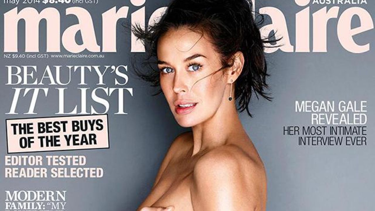 How Scared Does Naked, Pregnant Megan Gale Look On The Cover Of Marie Claire?