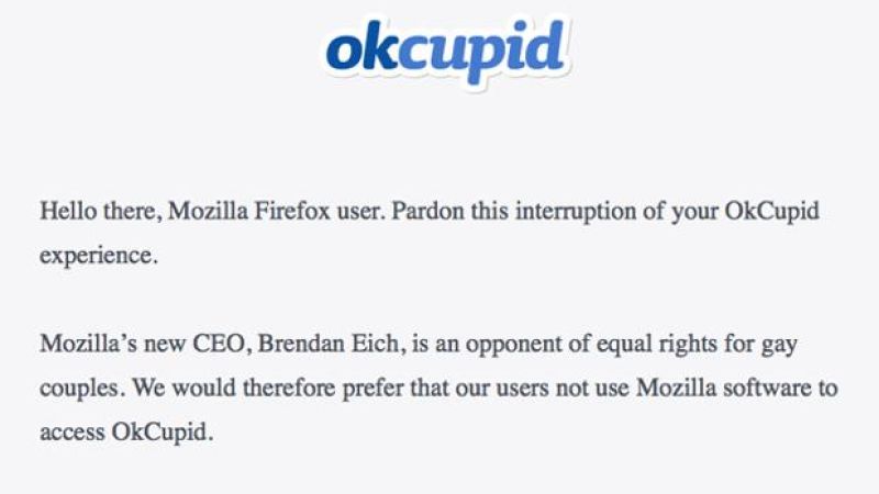OKCupid Takes A Stand Against Mozilla’s Anti-LGBTI New Boss