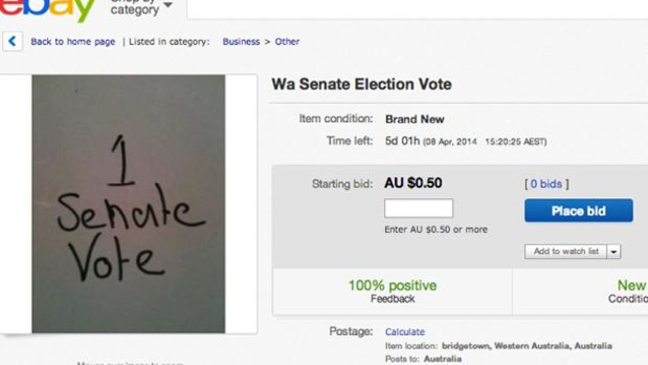 Buy Yourself A Vote In This Weekend’s WA Senate Election!