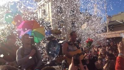 Coldplay are Filming a Confetti-Filled Video in Newtown Right Fucking Now