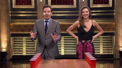 When Jimmy Fallon Battles Miranda Kerr In Flip Cup, There Are No Losers