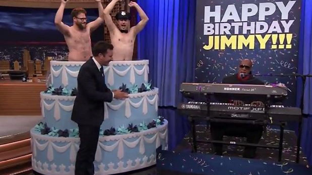 James Franco and Seth Rogen Gave Fallon a Big Birthday Surprise