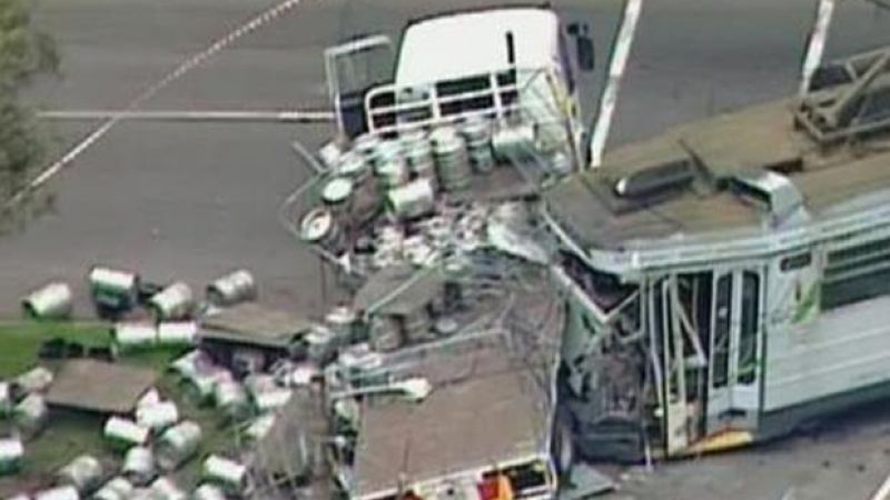 National Tragedy – A Tram And A Beer Truck Have Collided In Melbourne