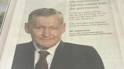 Former LNP MP Buys Out Ballsy Full-Page, Anti-Newman Ad In The Courier Mail