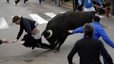 Young Man Messed With The Bull, Literally Got The Horns In Spain