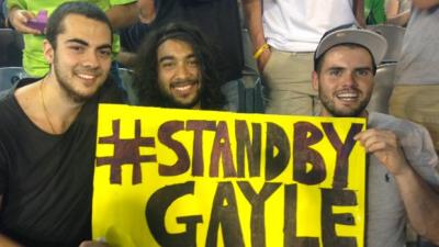 A Bunch Of Legit Idiots Took #StandByGayle Signs To The Cricket