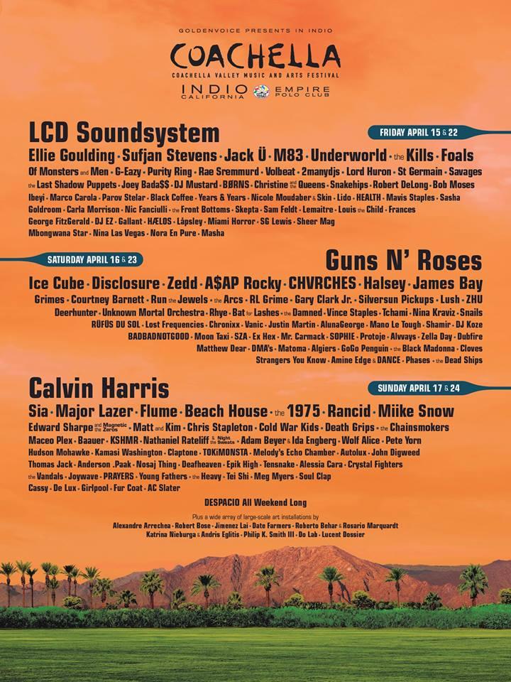 FUCK YES: Guns N’ Roses, LCD Soundsystem Lead Epic Coachella 2016 Lineup