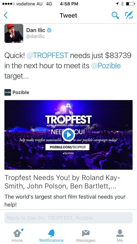 Pozible Campaign To Keep Tropfest Afloat Raises Just $16k Of $100k Target