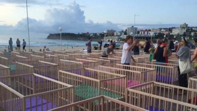#LetThemStay Protesters Build 37 Cribs At Bondi, One For Each Refugee Baby
