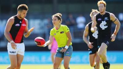 AFL’s 1st Female Field Umpire Looks To Improve After Making A-OK Debut