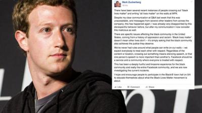 Zuckerberg Rips Staff For Defacing #BlackLivesMatter Slogan In Leaked Memo