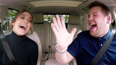 WATCH: JLo Polishes Her Pipes With James Corden For ‘Carpool Karaoke’