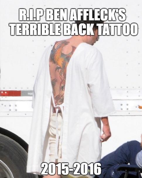 Ben Affleck Has Confirmed That His Huge, Terrible Back Tattoo Is A Fake