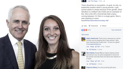 Turnbull’s IWD Post Spurs People To Ask Why He Won’t Care About ALL Women