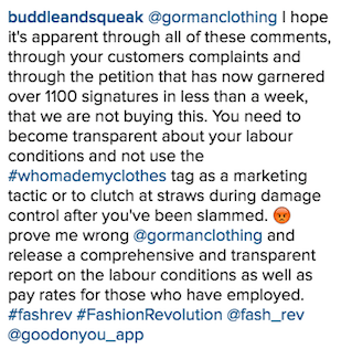 Gorman’s Comeback To Flunked Ethical Fashion Report Is, Er, Questionable