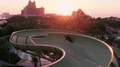 WATCH: 3 Pro Skaters Risked Death To Shred The World’s Biggest Waterslide