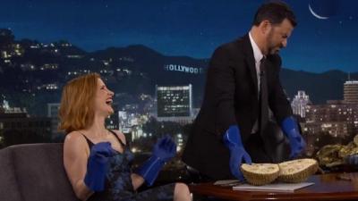 Jessica Chastain Made Kimmel Eat A Durian, AKA The World’s Stinkiest Fruit