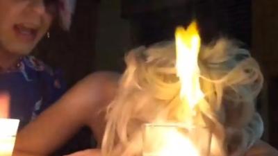 WATCH: Courtney Stodden Burns Bangs Off Trying To Contact Michael Jackson