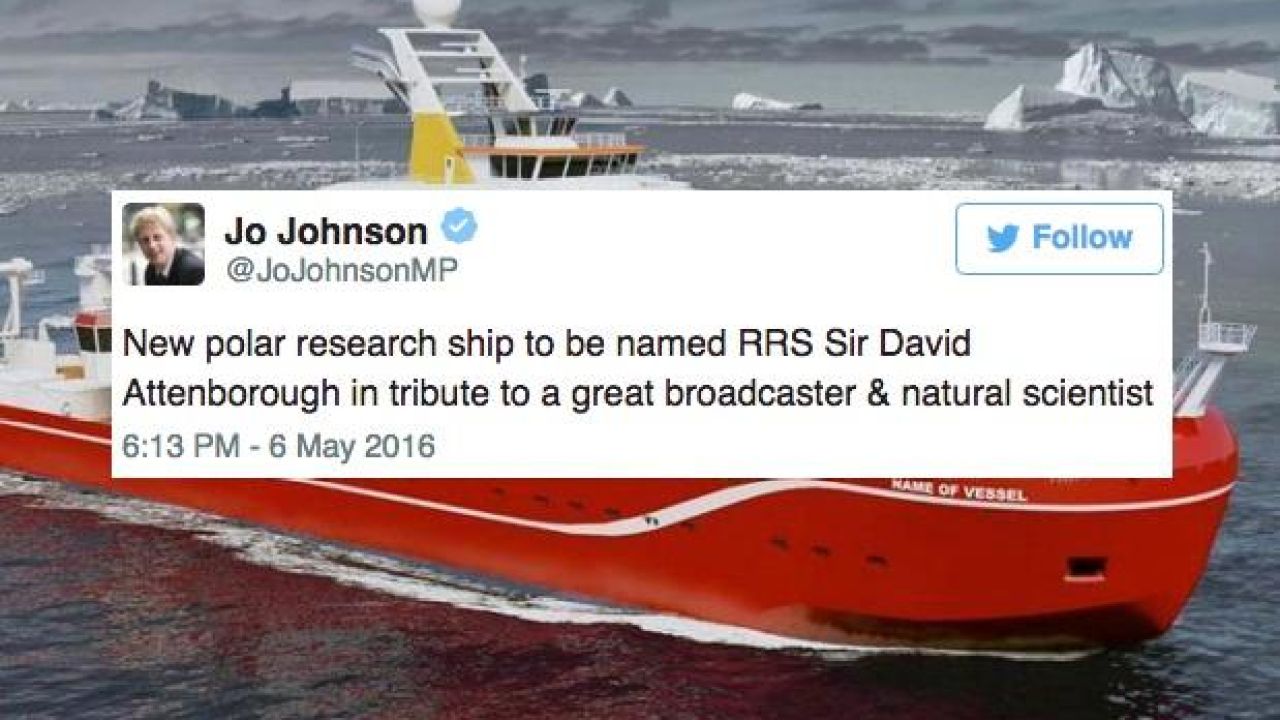 ‘Sir David Attenborough’ Beats ‘Boaty McBoatface’ In Vessel-Naming Battle