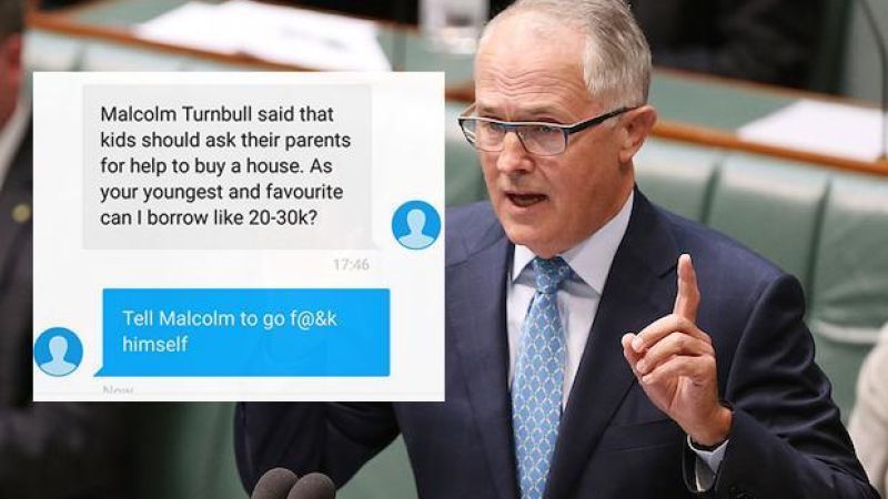 Turnbull Defends His “Borrow $$$ From Ya Parents” Housing Comment Balls-Up