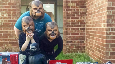 Kids Of Incred Chewie Mum Gifted Wookie Masks So She Doesn’t Have To Share