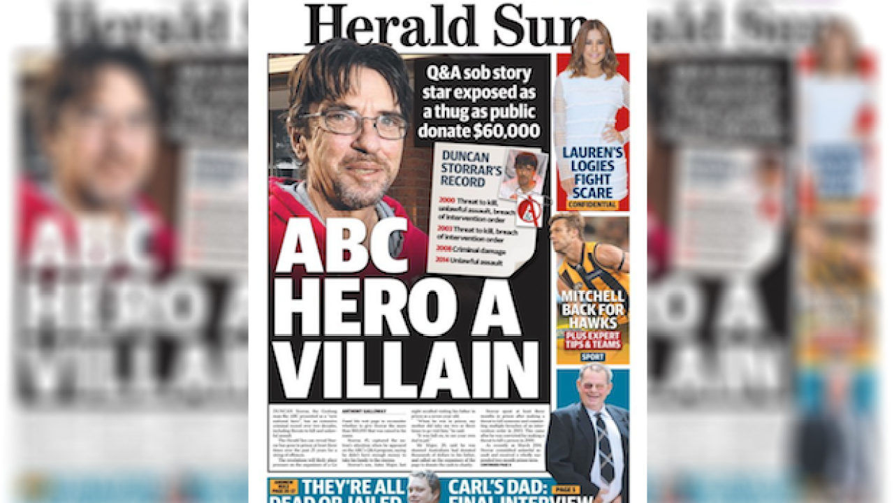 Duncan From ‘Q&A’ Finally Hits Public Enemy #1 Status On The Herald Sun