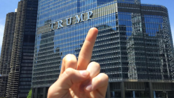 Flipping Off Trump HQ Is The Selfie Trend Making America Great Again