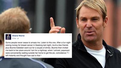 Warnie Cracks It After Brynne Edelsten Calls The Paps On Their Hook-Up