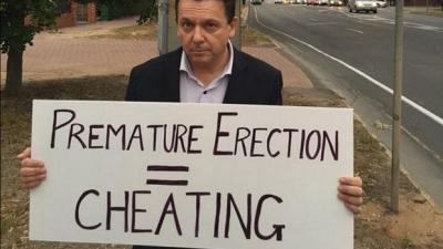 Nick Xenophon Blows His Load Over Chris Pyne’s Too-Early Election Posters
