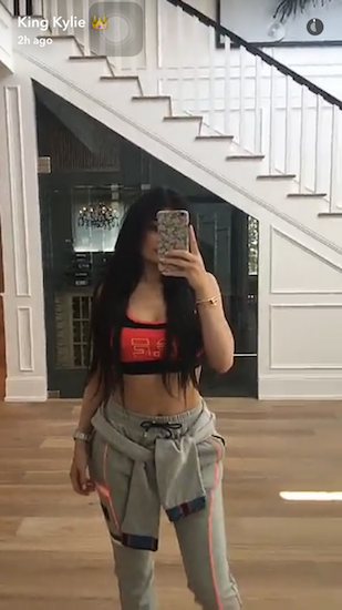 Kylie Jenner Is Decked Out In Pip Edwards’ Label P.E. Nation On Snapchat