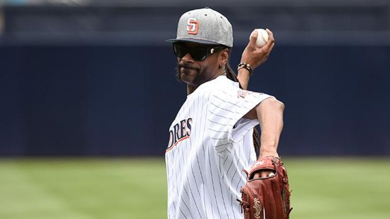 WATCH: Snoop Dogg Lobs A Ceremonial Baseball Pitch So Bad It Rivals 50 Cent