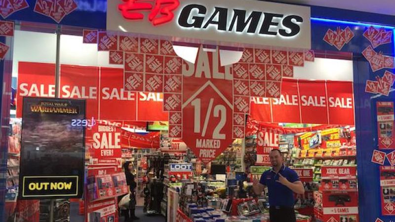 EB Games Breaks Weird Minimalist Streak & Fkn Slathers On The Sale Signs