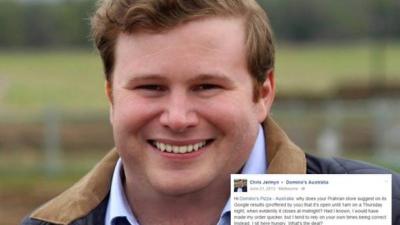 A Lib Candidate Is Falling To Bits Over A 2013 Domino’s Facebook Complaint