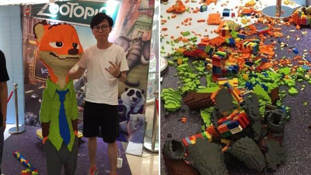 Artist Spends 3 Days Building $20k Lego Sculpture, Kid Destroys It In 1 Hr
