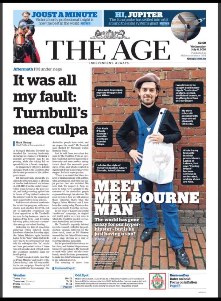 The Age Keeps Milkin’ That Melbourne Hipster Yarn With Front Page Tribute