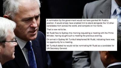 KRudd Fires Back At Turnbull, Releases Letters Discussing The PM’s Support