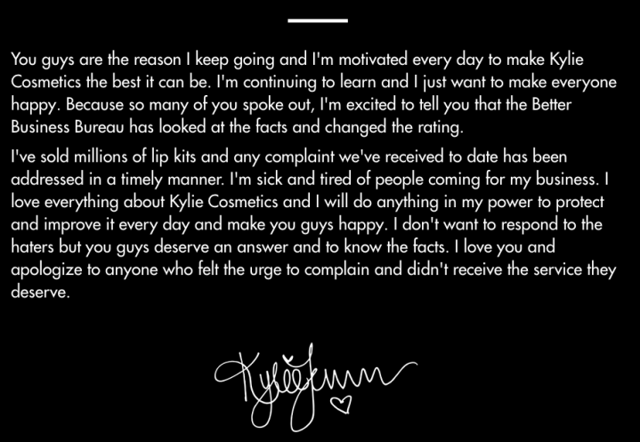 Kylie Jenner Snaps Back After Her Cosmetics Label Gets Shithouse ‘F’ Rating