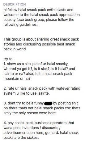 The Halal Snack Pack Appreciation Society & Other FB Groups To Feed Ya Feed