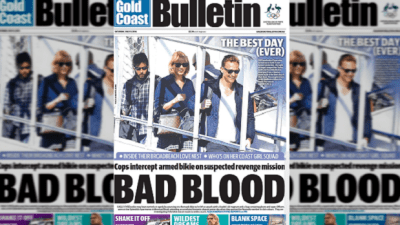 Gold Coast Bulletin Heralds T-Swift, Devotes Every Headline To Her Tunes