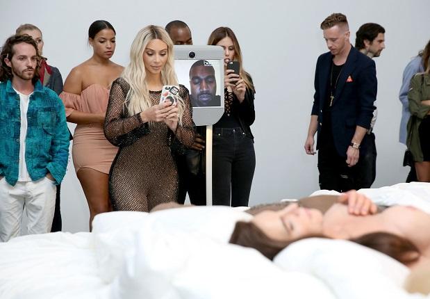 Kim Kardashian Hung Out With Her Wax Twin At Kanye’s ‘Famous’ Art Show