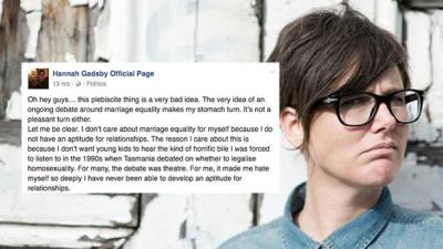 Hannah Gadsby’s Musings On The “Fkd” Plebiscite Breaks Hearts, Goes Viral