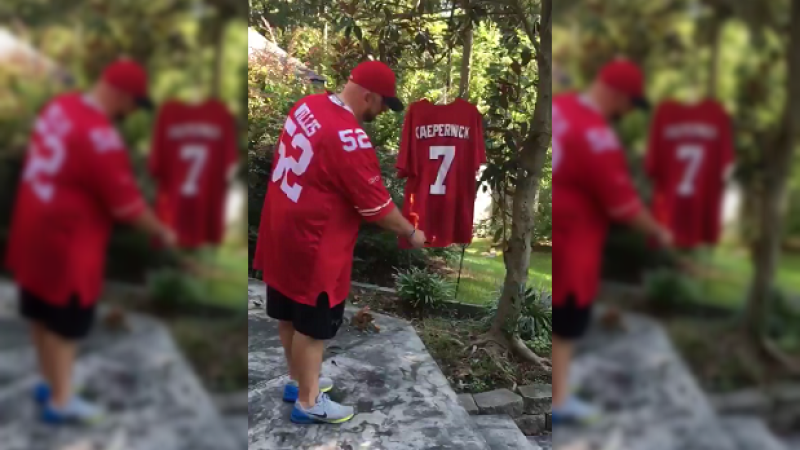 WATCH: 49ers Fans Torch Jerseys After QB Colin Kaepernick’s Anthem Protest