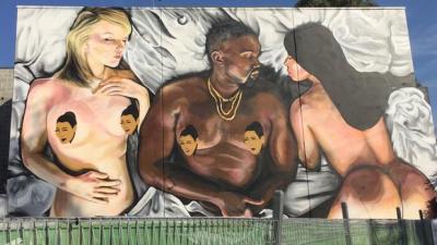 WELP: Melbs’ Big-Ass Kanye Mural Has Already Copped Crying Kim Nip Covers