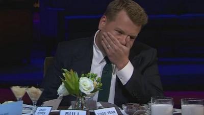 WATCH: James Corden Can’t Name His Own Crew, Chugs Smoothie Of Shame